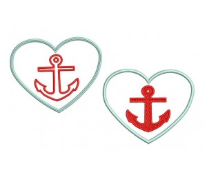 Stickdatei Hello Sailor Herz Anker